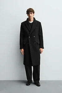 DOUBLE BREASTED MANTECO WOOL BLEND COAT ®