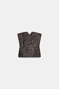 SEQUIN BUSTIER TOP ZW COLLECTION LIMITED EDITION