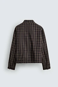 BLOUSON COURT À CARREAUX