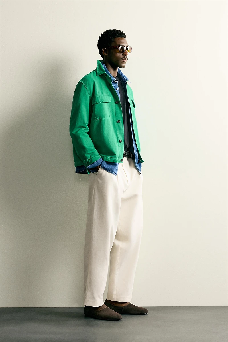 COTTON LINEN REGULAR FIT OVERSHIRT