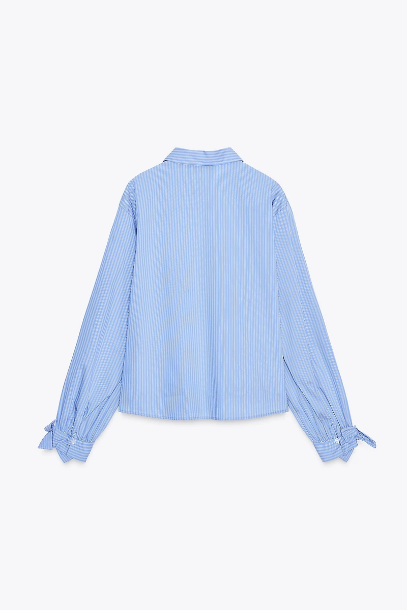 POPLIN SHIRT WITH TIES