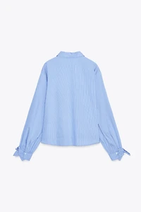 POPLIN SHIRT WITH TIES