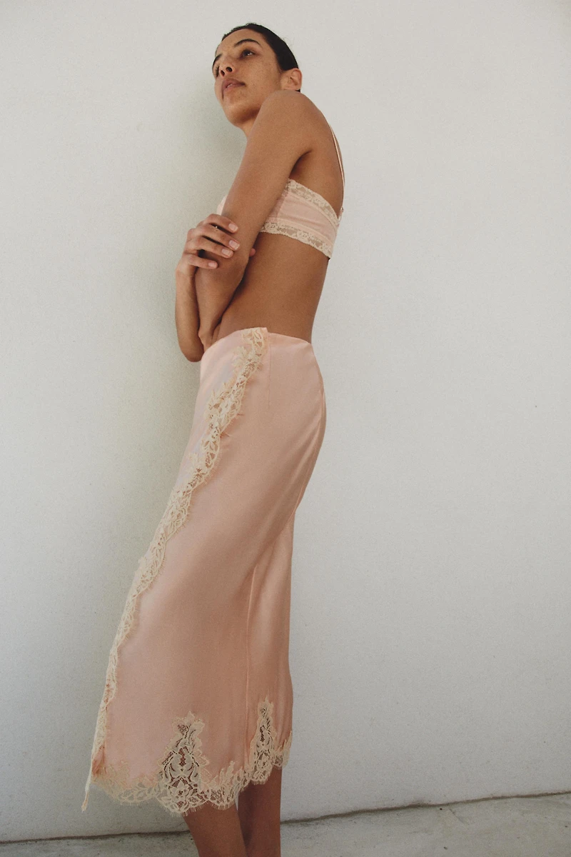 100% SILK EMBROIDERED LACE BRA