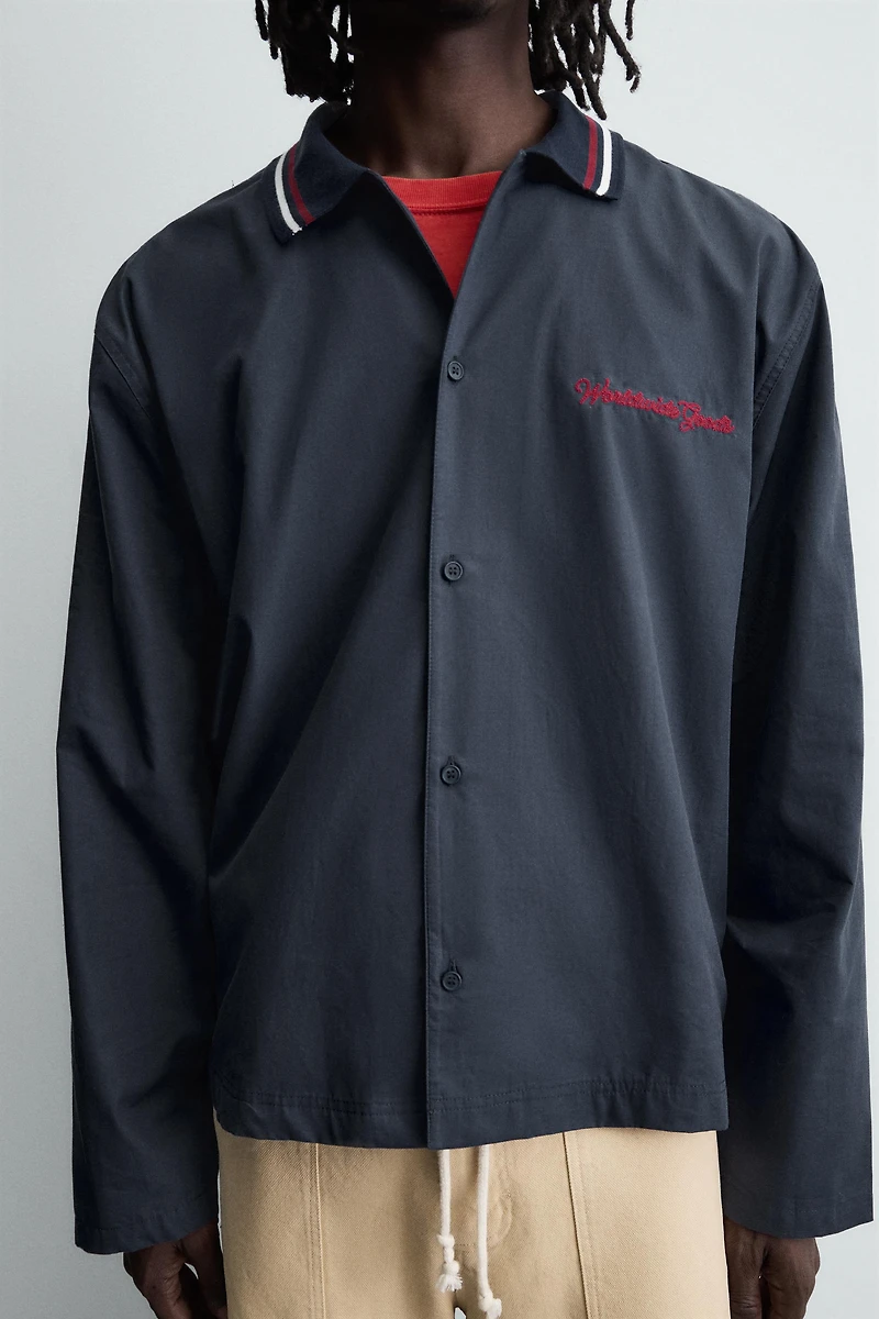 CHEMISE COL BORD-CÔTE BRODÉ