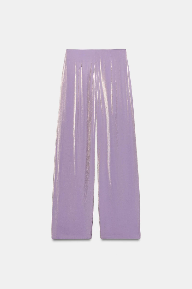 SHINY EFFECT WRAP PANTS