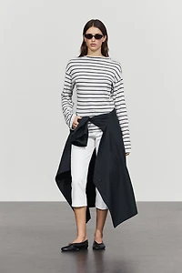 Pull en maille à rayures 100 % coton