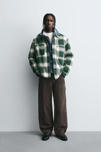 PLAID PADDED OVERSHIRT