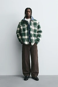 PLAID PADDED OVERSHIRT
