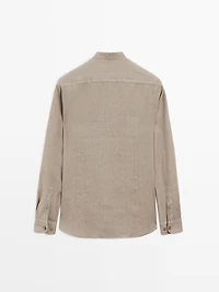 Slim fit stand collar shirt