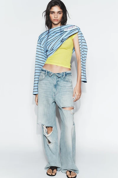 STRIPED TEXT T-SHIRT