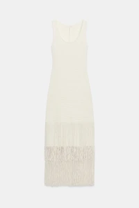 TEXTURED FRINGED DRESS