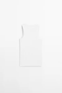 T-shirt encolure américaine en coton mélangé