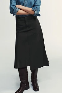 ASYMMETRICAL MIDI SKIRT