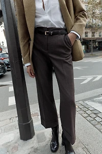 PANTALON CEINTURE PIED-DE-POULE