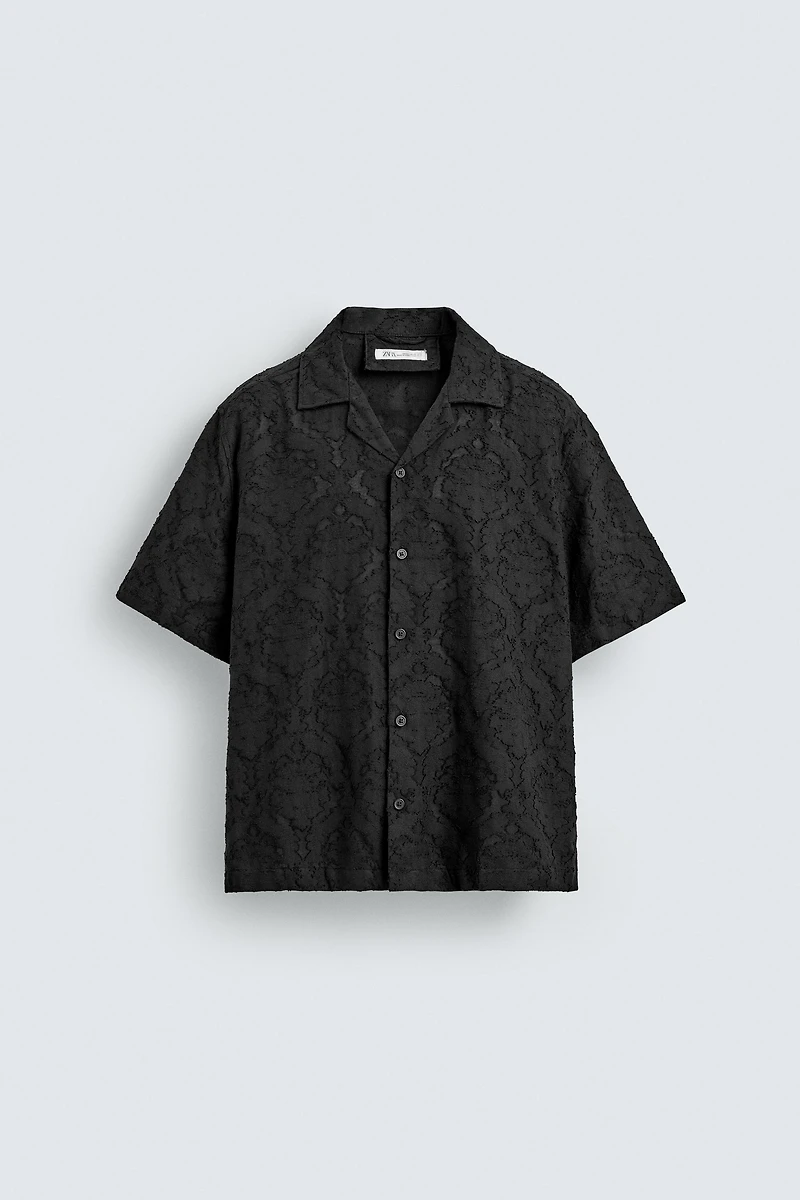 TEXTURED JACQUARD RELAXED FIT SHIRT