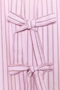 STRIPED POPLIN SHIRT WITH TIES