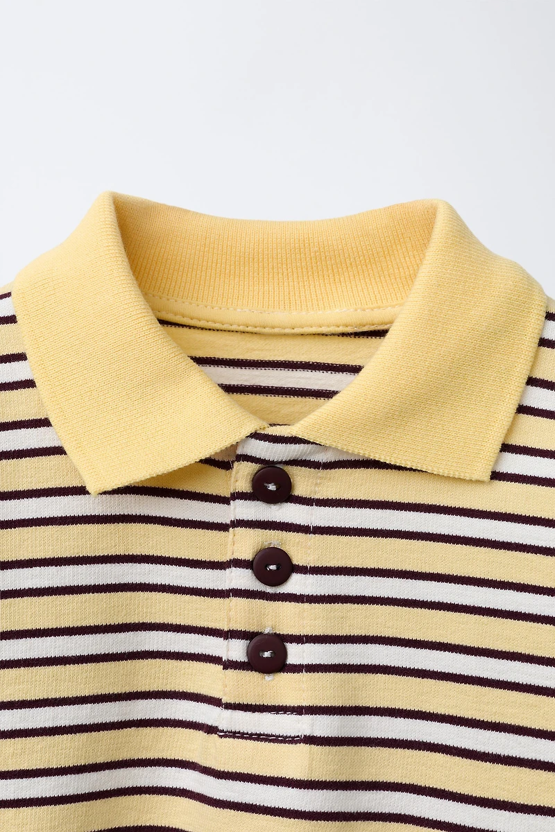 STRIPED POLO SWEATSHIRT