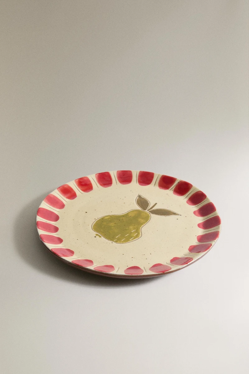 FRUIT EARTHENWARE DESSERT PLATE