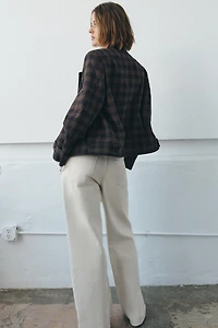 VESTE À CARREAUX BOUTONNAGE CROISÉ ZW COLLECTION