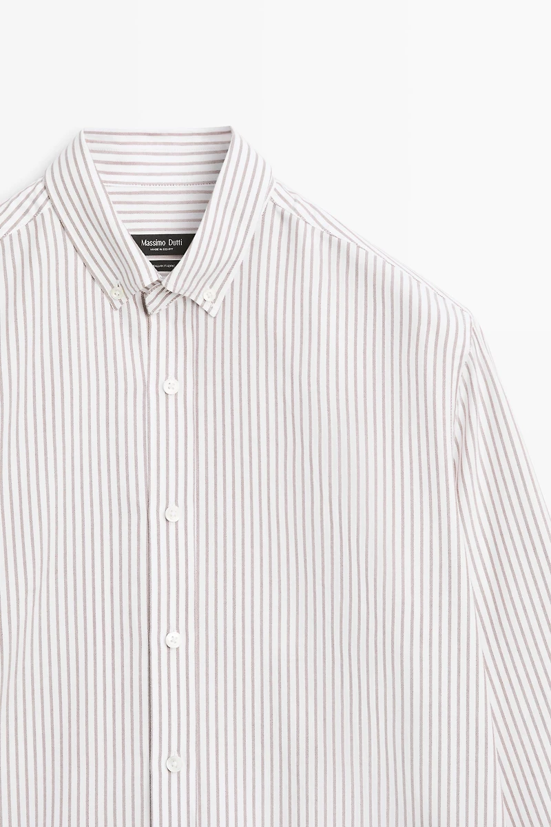 100% cotton regular fit striped shirt