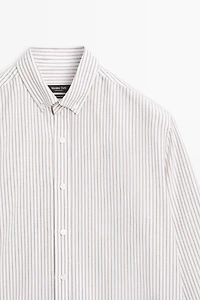 100% cotton regular fit striped shirt