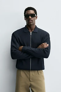 ZIPPERED CARDIGAN