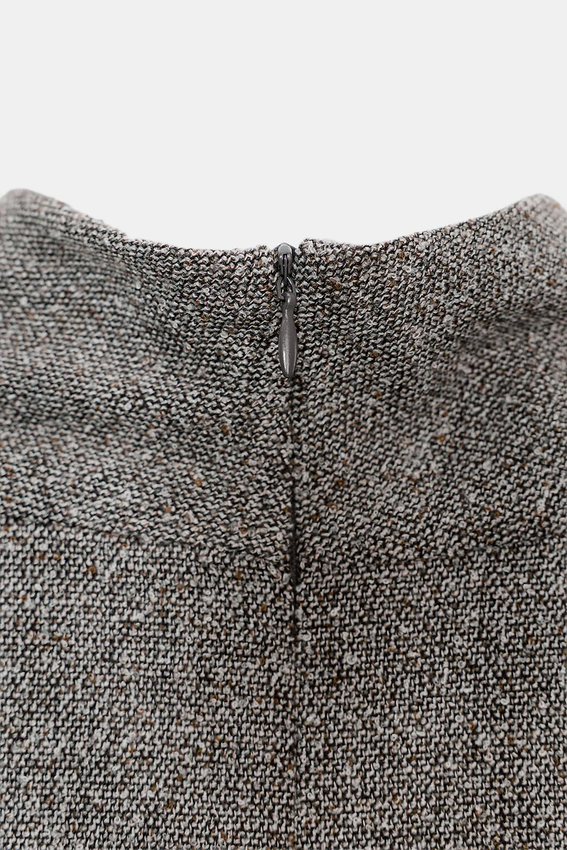 TEXTURED BELTED MIDI DRESS