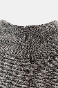 TEXTURED BELTED MIDI DRESS