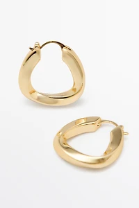 Triangular hoop earrings