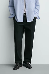 PLEATED TEXTURED PANTS
