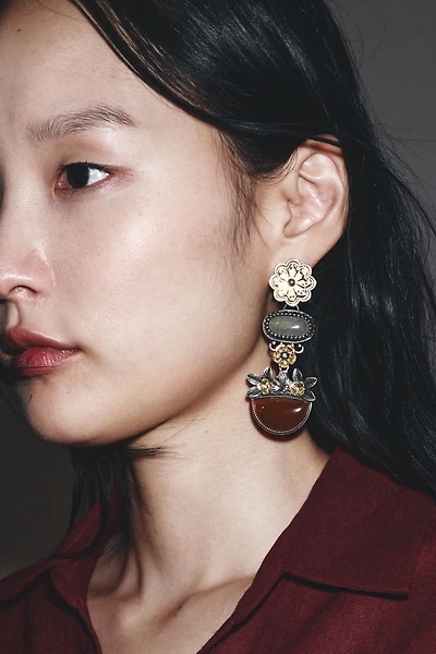 FLORAL RESIN PIECE EARRINGS