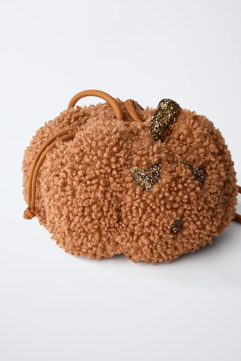 SAC BANDOULIÈRE CITROUILLE PEAU DE MOUTON