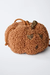SAC BANDOULIÈRE CITROUILLE PEAU DE MOUTON
