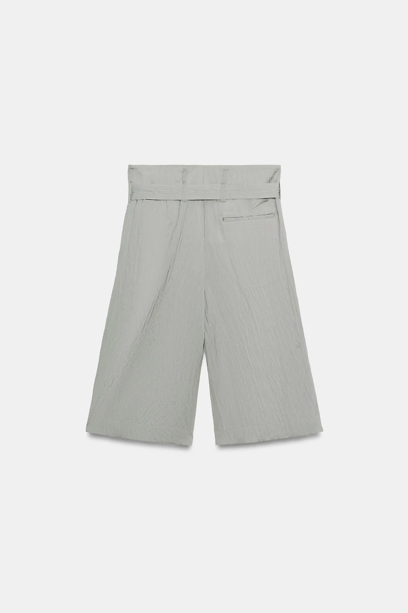 ZW COLLECTION BELTED PLEATED BERMUDA SHORTS