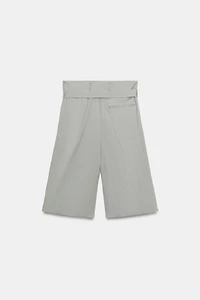ZW COLLECTION BELTED PLEATED BERMUDA SHORTS