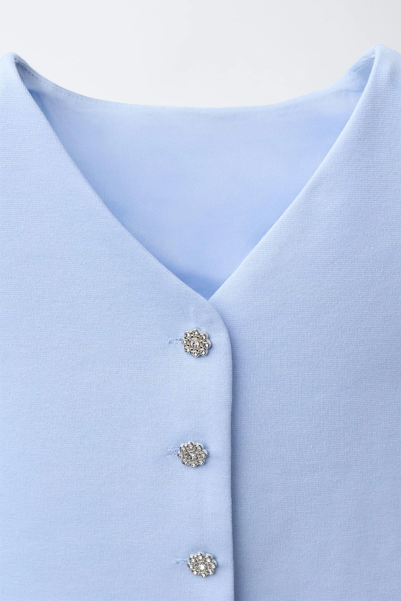 JEWEL BUTTON VEST