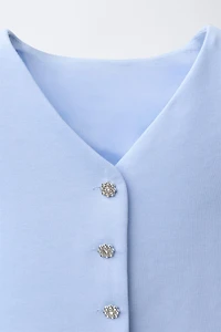 JEWEL BUTTON VEST