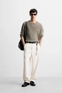 TEXTURED REGULAR FIT PANTS