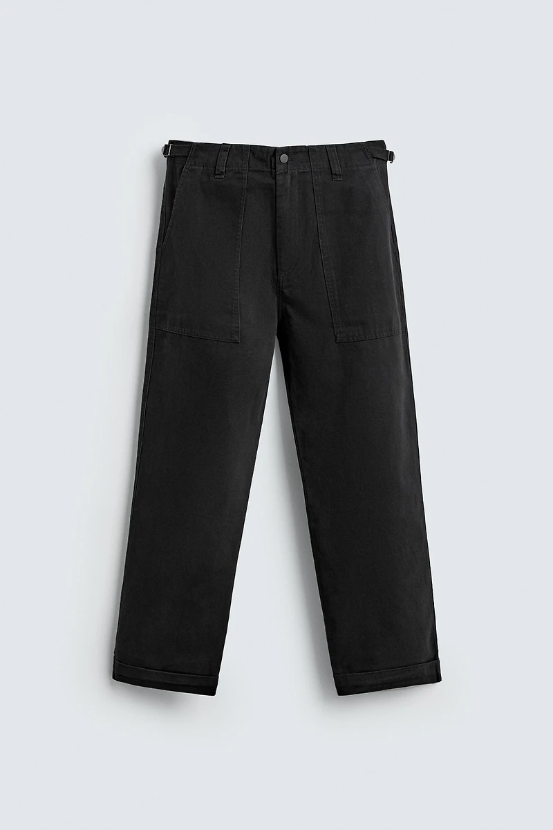 STRAIGHT FIT TWILL PANTS