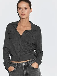 Cardigan avec poches en laine mélangée
