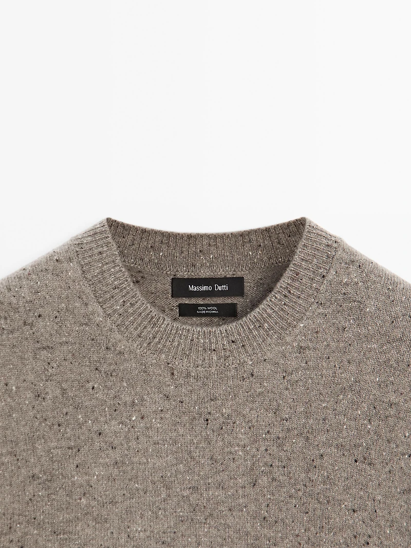 Pull en maille 100 % laine à col rond