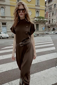 BELTED MIDI DRESS