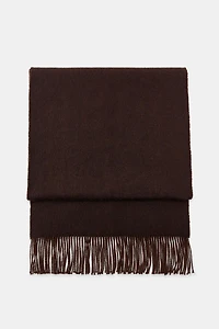 PLAIN SOFT FRINGED SCARF