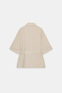 BELTED LINEN SAFARI JACKET