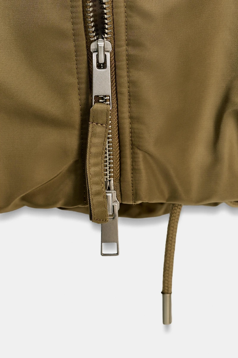 ZW COLLECTION FAUX FUR COLLAR BOMBER JACKET