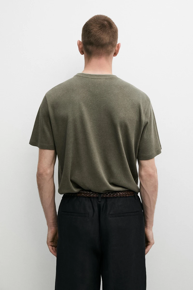 T-shirt double col lin coton