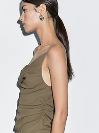 100% cotton top with asymmetric neckline