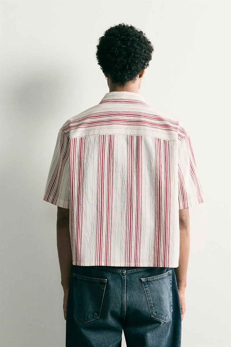 STRIPED BOXY FIT SHIRT
