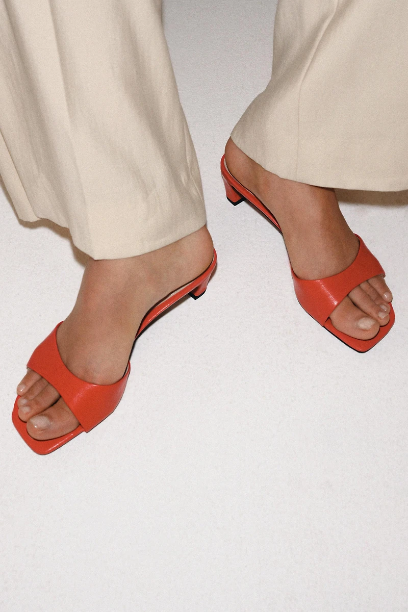 LEATHER HEELED MULES