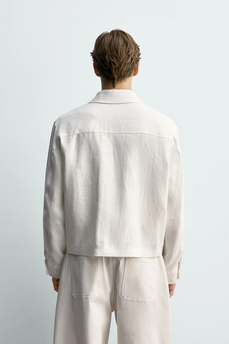 100% LINEN ZIP JACKET